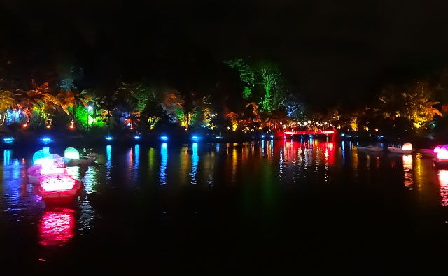 夜の公園を幻想的にライトアップしたイベント「フェスティバル・オブ・ライト」