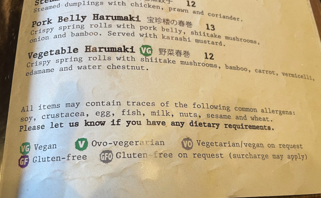 menu